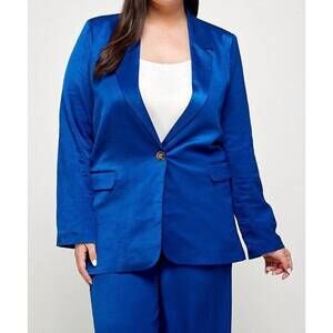 NEW ELLISON royalty oversized plus blazer in royal blue